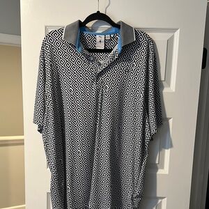 Puma Black and White Geometric Polo Shirt